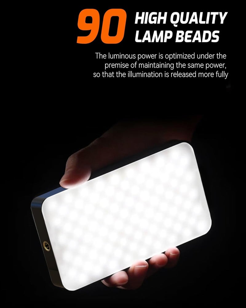 DUIDESHI Portable Selfie Light for iPhone: 90 LED Rechargeable Phone Fill Lights, Ring Light for Camera Picture, Makeup Photo, Video Conferences, Laptop Use, Zoom Meetings, TikTok, Vlog Photography - Image 2
